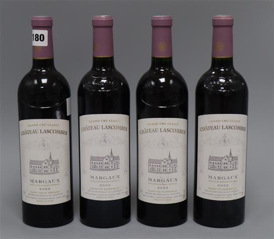 Four bottles of Chateau Lascombes, Margaux, 2002 (2), 2003 (2)